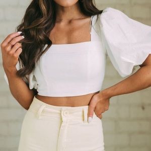 Puff Sleeve Crop Top